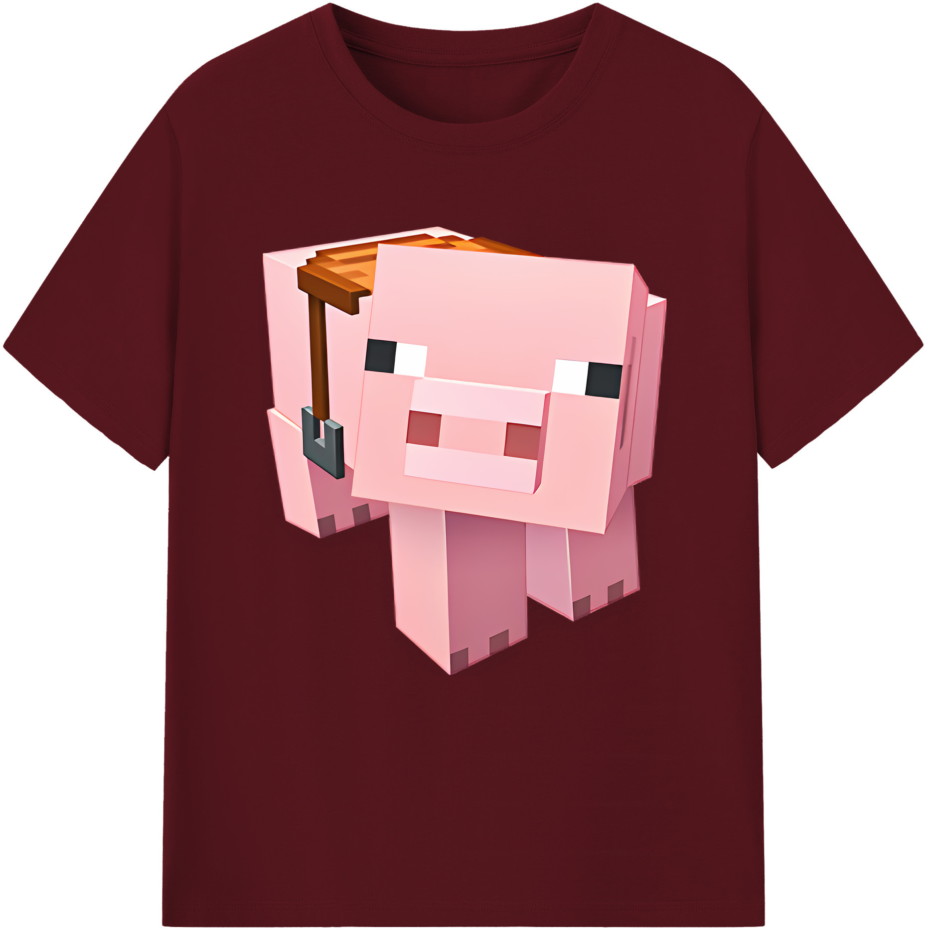 （画像用） マインクラフト ブロックの世界 Minecraft MC Block world 綿100％半袖Tシャツ（フロントプリント）